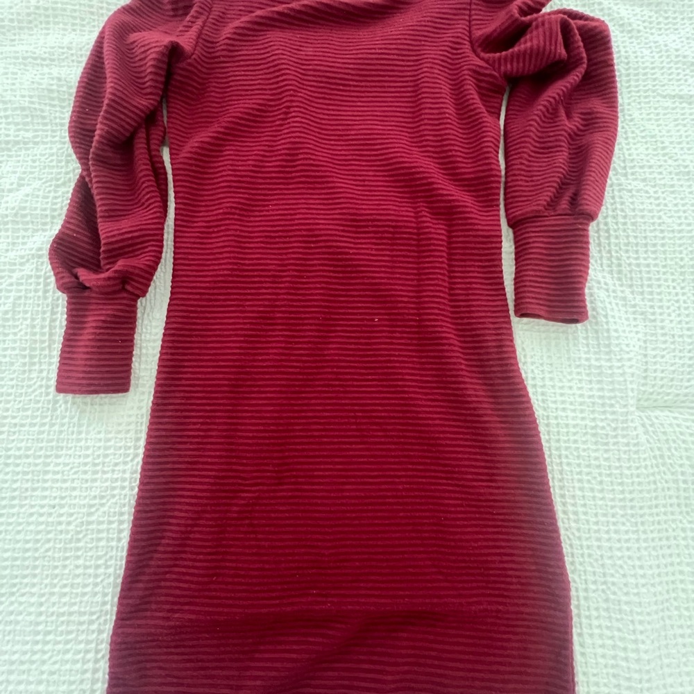 Steve Madden Maroon Ribbed Dress